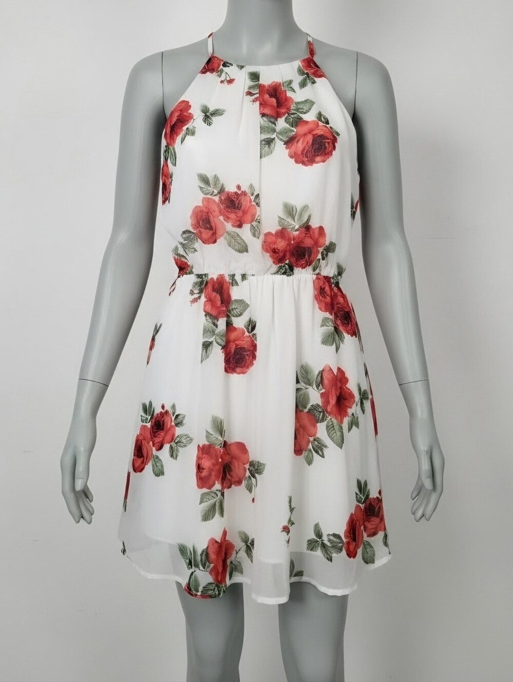 PAPAYA HALTER MINI DRESS